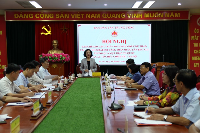 Lấy ý kiến nhân dân góp ý dự thảo các văn kiện Đại hội XIII của Đảng thông qua Mặt trận Tổ quốc và các tổ chức chính trị-xã hội